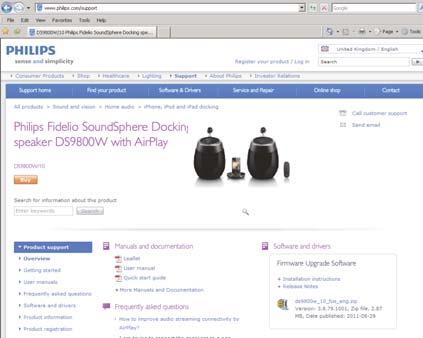 13 Firmware frissítése tájékoztatásért regisztrálja termékét a www.philips.com/welcome weboldalon. Firmware frissítése a Figyelem találhatók meg a Wi-Fi útválasztóhoz csatlakozott www.philips.com/support XXXX XXXX.