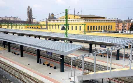 vágányok) a tervezési sebesség 100 km/óra. A több nagy sugarú kitérővel (5 csop. B60-800 r.) kialakított 2.