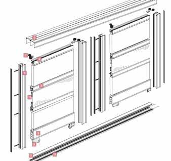 Frame keretes tolóajtó rendszer 8 mm vastag ajtólaphoz 8 csillapító