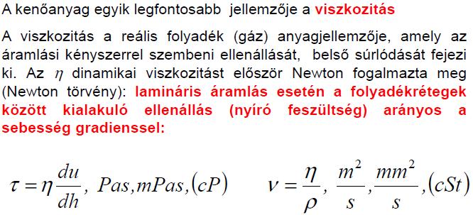 Tulajdonságok:- molekuláris szerkezet - viszkozitási index -