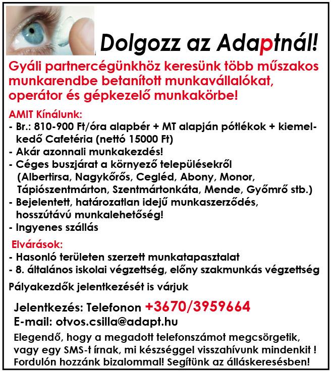 hu ÁRUMOZGATÓ és gépkocsi ra kodó munkatársat keresünk kiemelt bérezéssel! Jel. H-P: 8-16-ig 06-20-260-77-27; sze mélyesen:2768 Újszilvás Rózsa utca 10. A CONTO Kft.