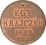 20 Krajcár (Ag) 1848 Körmöcbánya /Kremnitz/ Av: V FERD MAGY H T ORSZ -KIRÁLYA ERD N FEJED