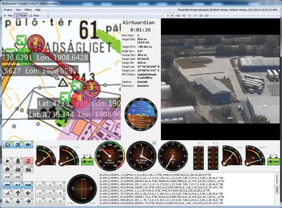 Virtuális pilótafülke Útvonaltervezés (500 útvonalpont) Repülés