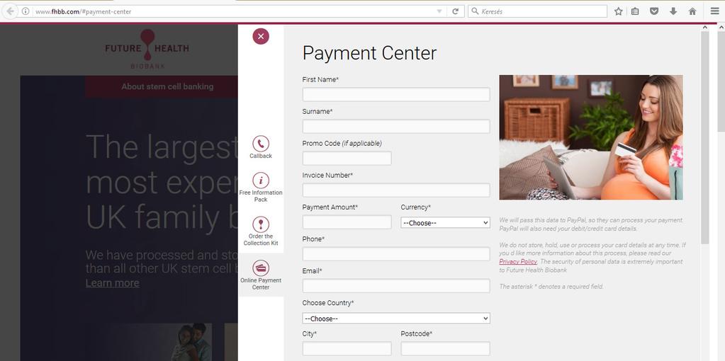 SEGÉDLET AZ ONLINE FIZETÉSHEZ 8. FIZETÉS az FH Biobank oldalon: www.fhbb.