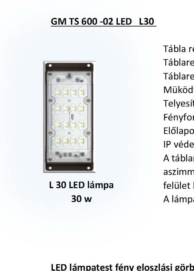 GM TS 600 02 LED L30 L 30 LED lámpa 30 w _Gyalogos átkeő fölé
