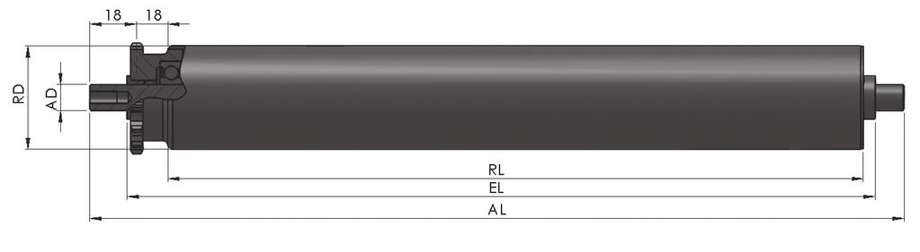 Hajtott támasztógörgők // 350 kg-ig 1K-ST-5/8-Z15 Felhasználási területek: Ellencsapágy: Hajtás: közepesen nehéz és nehéz termékek hajtott görgős pályán történő szállítására száraz és pormentes