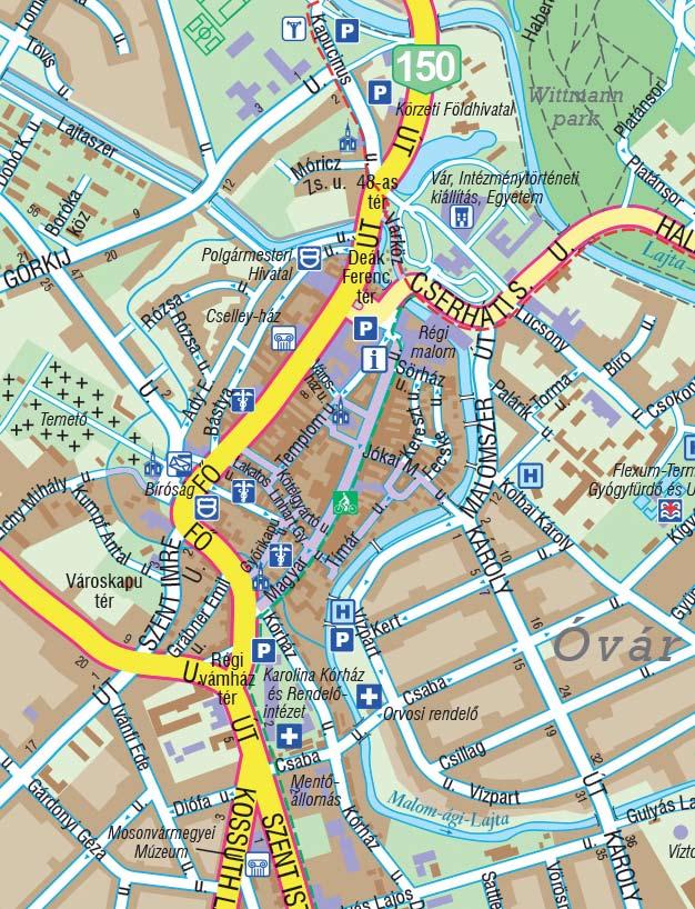 Nepomuki Szent János emlékoszlop 5 Fekete István szobor 6 Vár / Egyetem Turisztikai attrakciók Futura 0 4 3 5 6 Szigetköz kalandpark 4 3 3 3 Mosoni strand 4 Báger-tó 5 Itató strand
