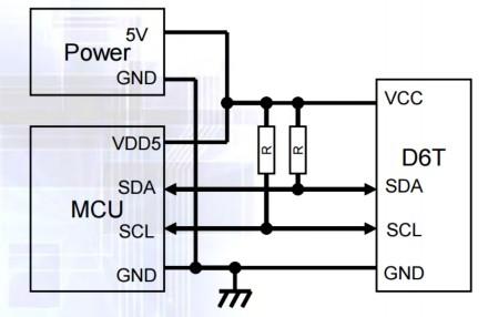 14. ábra A szenzor és az ATTiny összekötése [17] 15. ábra I2C kommunikáció folyamata [16] 3.5.Relé Relének, amely érzékelés esetén kapcsolni fogja a világítást ki és be, a G5LE-1-VD 5 VDC "kocka" relét választottam.