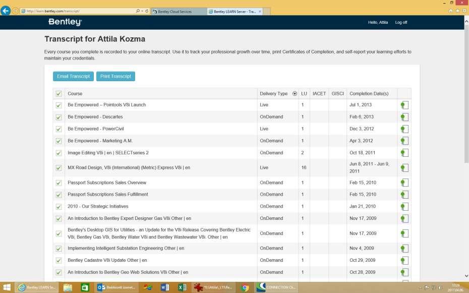 Bentley Connect LEARNservices - Certificates 37
