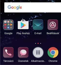 Visszaváltás a normál főképernyőre 1 Nyissa meg: Beállítások.