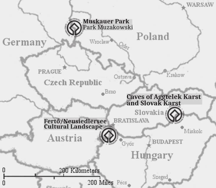 TURIZMUS ÉS TRANSZFORMÁCIÓ ÖRÖKSÉG-TRANSZFORMÁCIÓ 1. ábra A három vizsgált világörökségi terület Forrás: Máté Klaudia szerkesztése összetartozáson alapuló egységet.