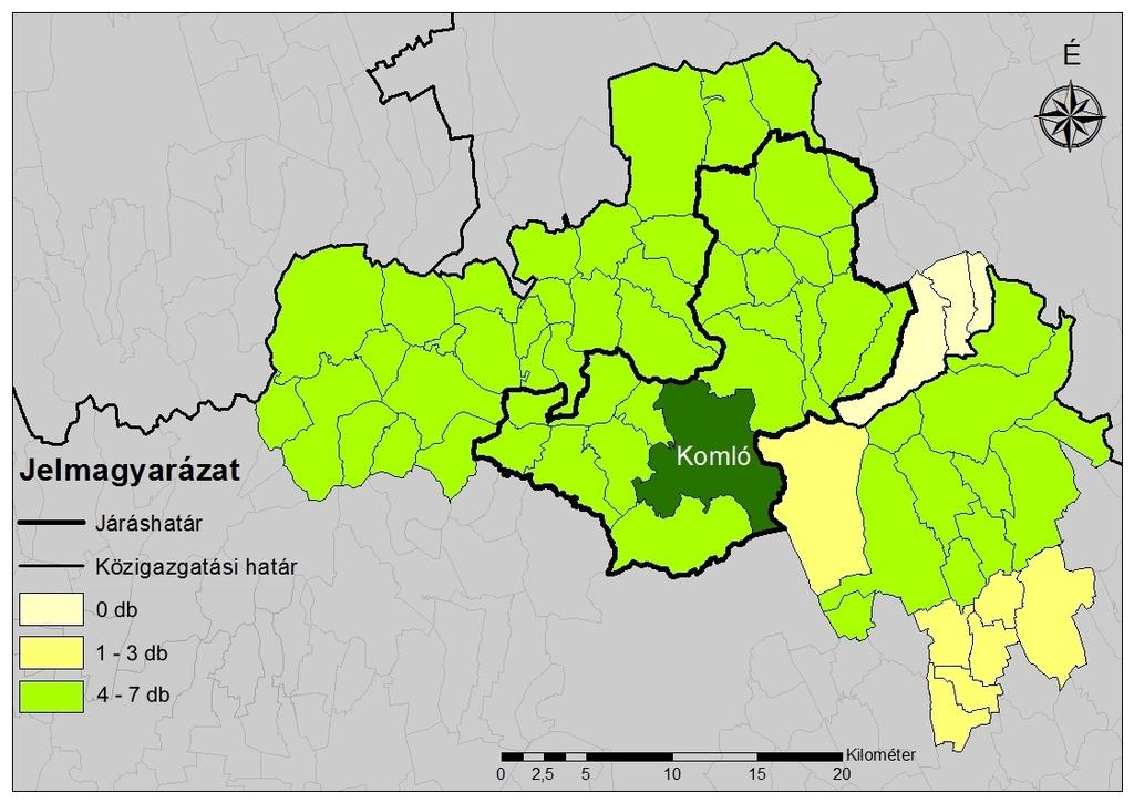 28 1.1-7. ábra: Komló igazgatási vonzáskörzete Foglalkoztatás Komló a bányabezárások előtt, gazdasági szerepénél fogva jelentős foglalkoztatási központként is funkcionált.