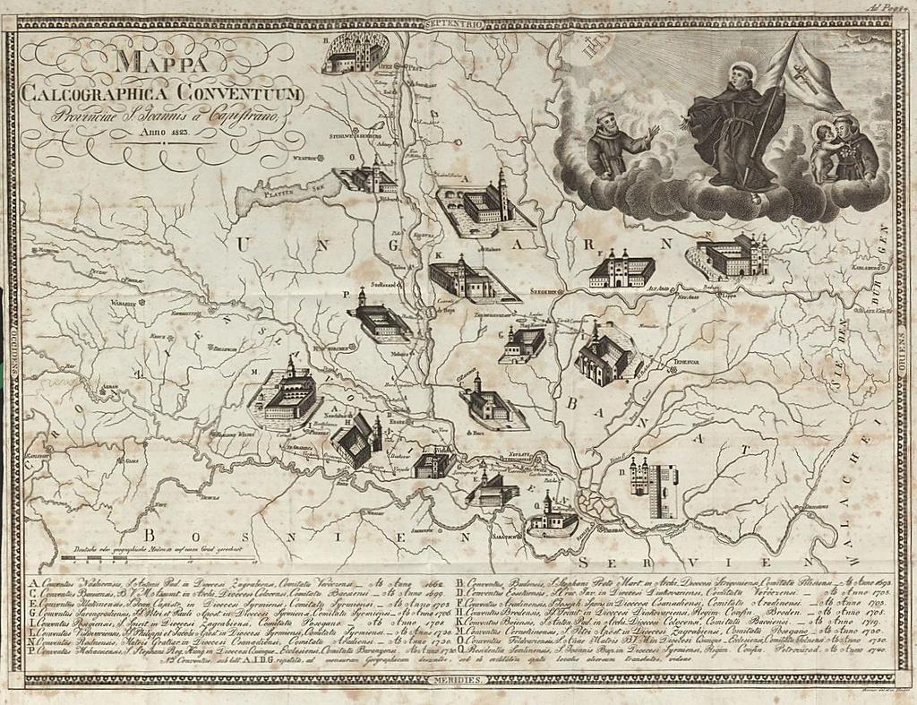 77 A Kapisztrán Ferences Tartomány kolostorai elsősorban a katolikus délszláv (dalmát, bosnyák, bunyevác, sokác) lakosság lelki gondozására szerveződtek, de szinte minden templomukban magyar és német
