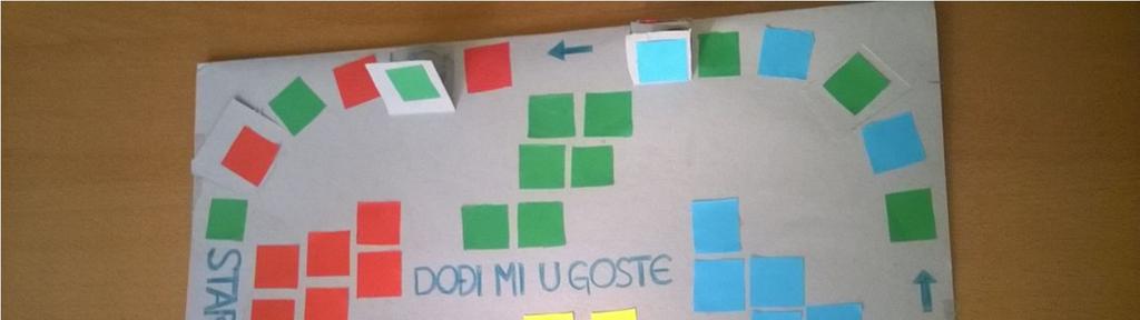 2.2. Naziv: DOĐI KOD MENE U GOSTE Društvena igra, 4 različite boje, 4 različite figure (žuta,