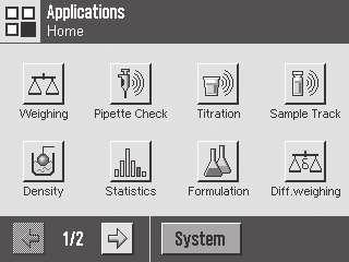 Gezinme: [ ] > [System] > [User Setting] 3 Uygulamalar Uygulamalar, özel tartım görevleri gerçekleştirmek için kullanılan yazılım modülleridir.