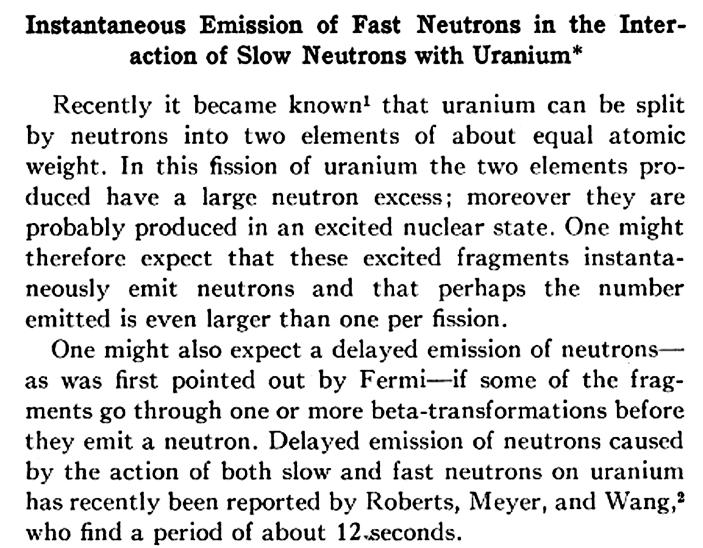 Sükösd Csaba Szilárd Leó és az atomenergia adott a neutronokkal kiváltott reakciókkal kapcsolatban (URL2).
