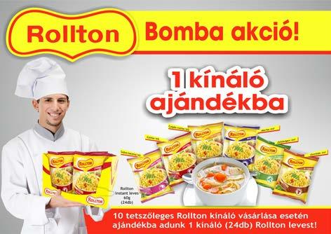 Nagykereskedelmi akciós katalógus ÉLELMISZER édesség, vegyi- és papíráru diszkont és nagykereskedés Rollton instant leves 60 g 43Ft 44Ft Aroma hajfesték minden szín Baba szappan Old Spice dezodor 125