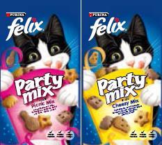 FELIX Sensations Crunchy 10*100g+40g Ízletes válogatás FELIX macska jutalomfalatok Osztozz még több örömteli, csintalan pillanatban Kedvenceddel és az új Felix Party Mix-szel!
