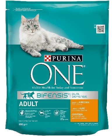 PURINA ONE macskaeledelek A Purina ONE egy teljes értékű, szuperprémium szárazeledel macskák számára, melyet azzal a céllal fejlesztettek ki, hogy kedvence láthatóan egészségesebb lehessen nemcsak