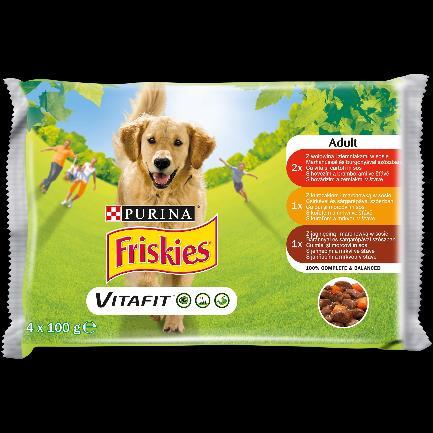 A FRISKIES Maxi 100%-ig teljes értékű és kiegyensúlyozott táplálékról gondoskodik, D-vitaminnal és ásványi anyagokkal az erős csontokért.