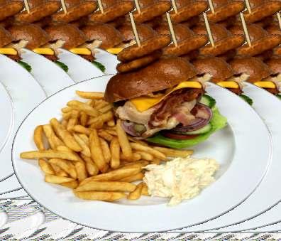 Champs Csirkeburger Champs Chicken Burger Bourbon Steak Sajttal Töltött Zöldpaprikával és Serpenyős Burgonyával 4.