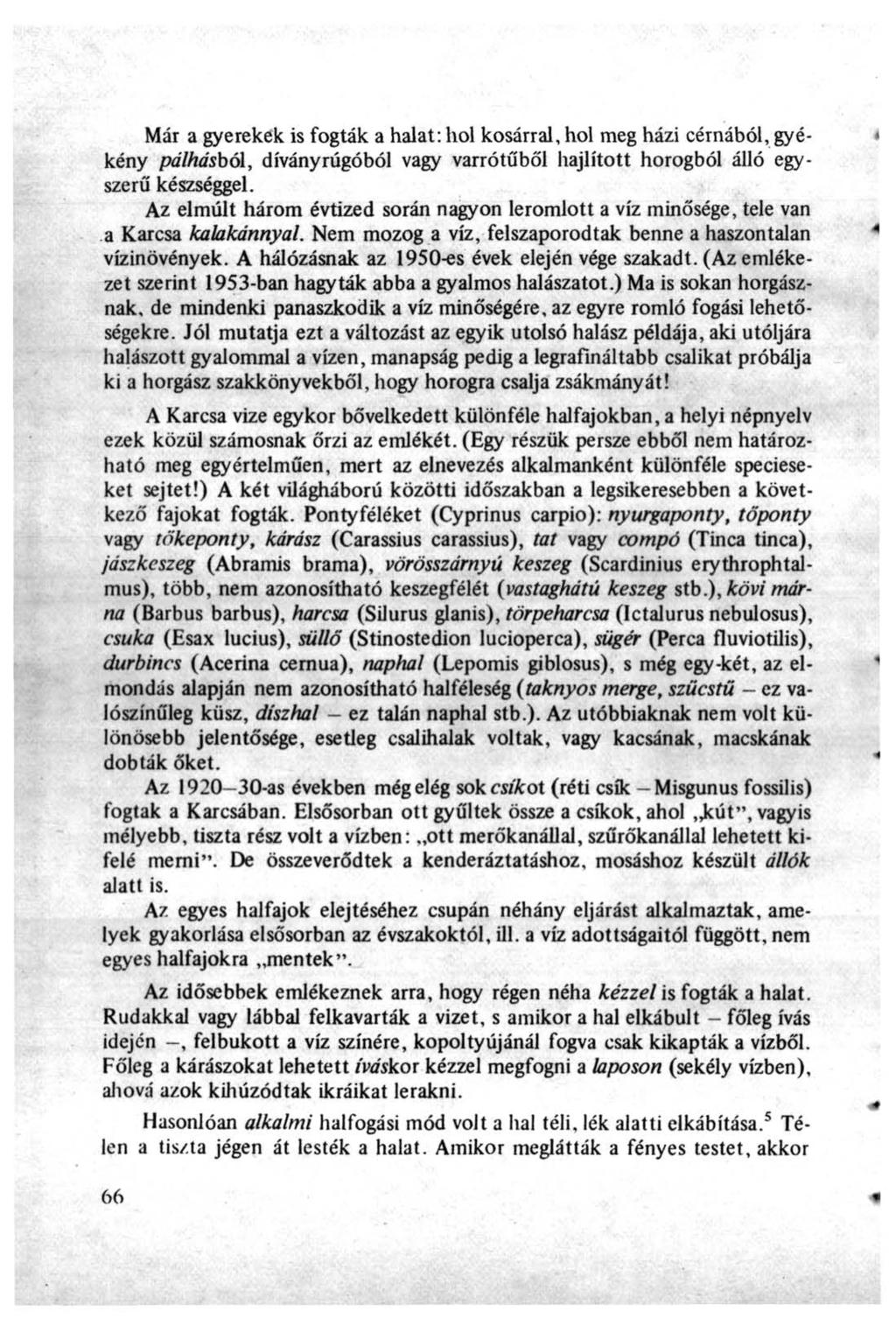Már a gyerekek is fogták a halat: hol kosárral, hol meg házi cérnából, gyékény pálhásból, dívány rugóból vagy varrótűből hajlított horogból álló egyszerű készséggel.
