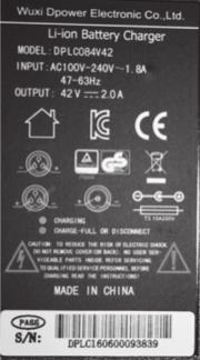 Instrukcja obsługi Ładowarka akumulatora Li-ion Napięcie wejścia: AC100V-240V/1.8A/47-63Hz Napięcie wyjścia: DC 42V/2.