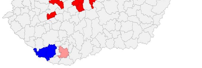 Az úgynevezett spatial outlierek (területileg kiugró értékek) szempontjából négy térség említhető, egyrészt a high low térségként azonosítható Salgótarjáni, Egri és Pécsi kistérség, amelyek LHDI