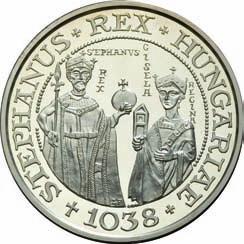 1988 I. Szent István halálának 950. évfordulója 950. Jahreswende des Todes Stephans I. des Heiligen 950th Anniversary of Death of Stephen I. the Saint 500 Forint Ag 900-28 g - 40 mm - 2,7 mm 1988. 08.