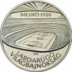 1986 1986. évi Labdarúgó VB - Mexikó, sor Fussball-Weltmeisterschaft 1986 - Mexico, Serie World Football Championship 1986 - Mexico, series 500 Forint Ag 640-28 g - 40 mm - 2,7 mm 1986. 01.