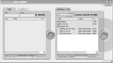 Nagrywanie na płytach CD-R/RW 3 Kliknij przycisk BURN. Zostanie wyświetlone okno dialogowe Writing Settings.