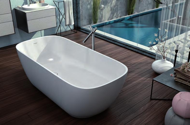 GLORIA FURNITURE AND GLORIA BATHTUB New Collection kolpa. Elegantno z vizualno tankimi stranicami.. Kombinacija črne barve in betonske strukture.