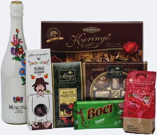 Tokajicum Kedves Cuvée 0,5 l, Kókuszos csokis mandula 100 g, Anton Berg barack-brandy marcipán 220 g, Törley