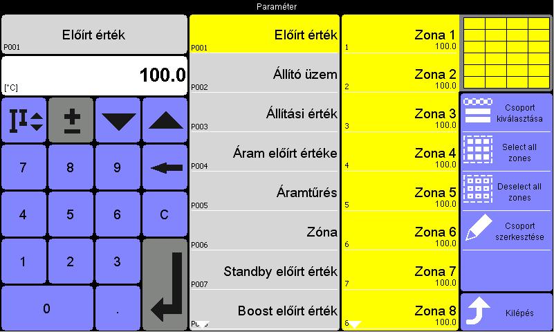 PSG Plastic Service GmbH 45 Üzembe helyezési, szerviz és kezelési kézikönyv profitemp+ 9.4 Zónaválasztó gombok [D] Leírás Hogyan működik?