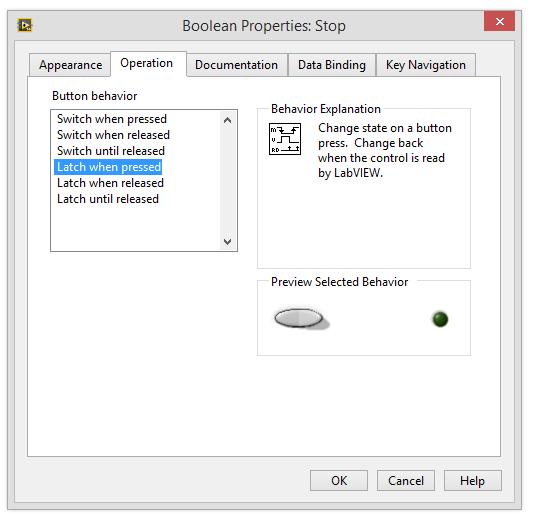 Boolean latch action