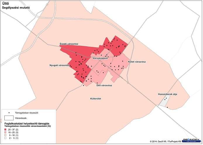 Foglalkoztatást helyettesítő támogatásban 2014 júniusában 117 fő részesült, a támogatottak korábbi évekre vonatkozó számát az alábbi táblázat mutatja.