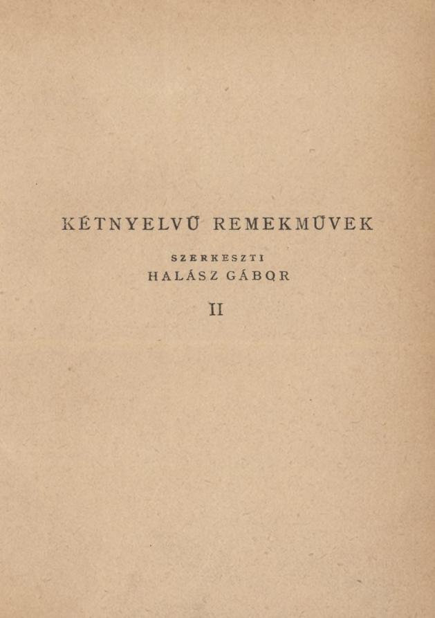 KÉTNYELVŰ REMEKMŰVEK