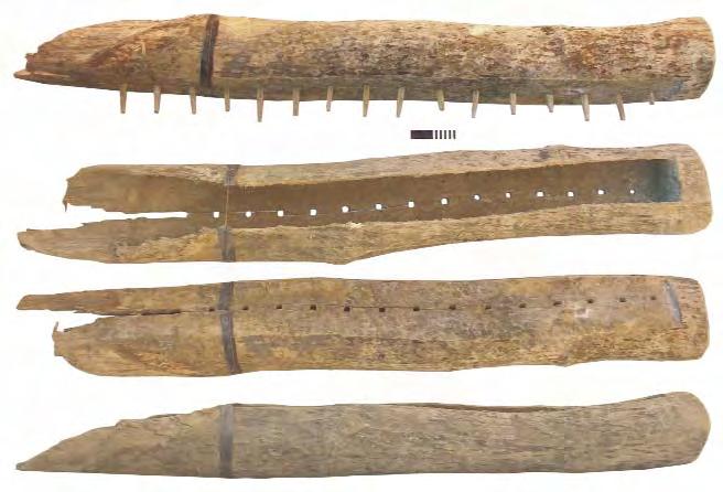 Figa Slatinã, jud. Bistriþa-Nãsãud. Lemn de pin. Lmax: 3220 mm, LAmax: 420 mm; Hmax: 375 mm. Prima vârstã a Epocii Fierului (cca 850-800 a.hr.).