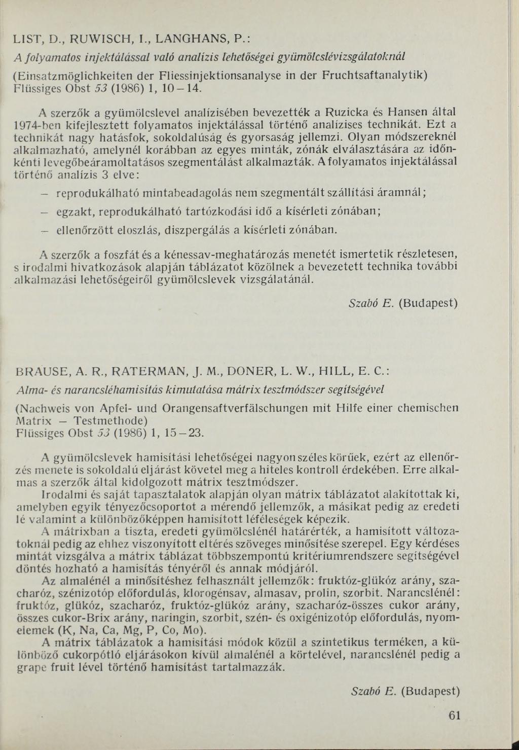 LIST, D., RUWISCH, I., LANGHANS, P.