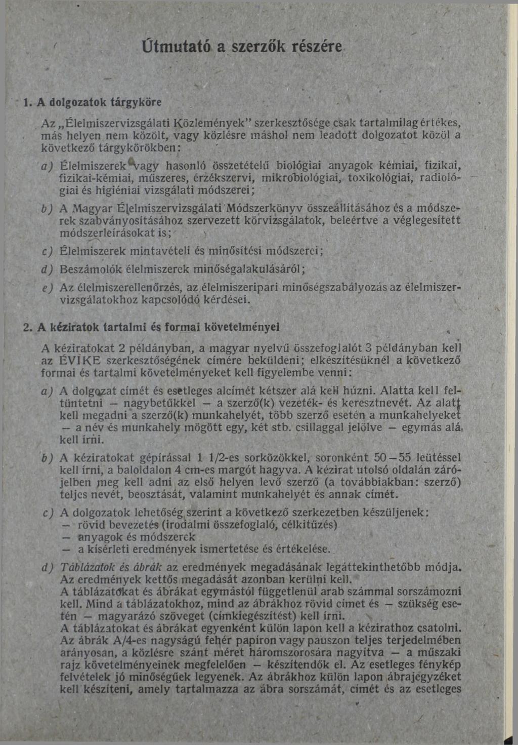 Útmutató a szerzők részére 1.