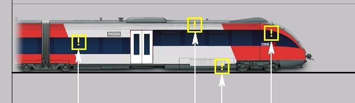 DB 822-4023/4024 Műszaki leírás 6.5 Tűzjelző berendezés A motorvonatok olyan tűzjelző-berendezéssel vannak felszerelve, amely felismeri a tüzeket és jelenti azokat a járműelektronikai rendszernek. 67.
