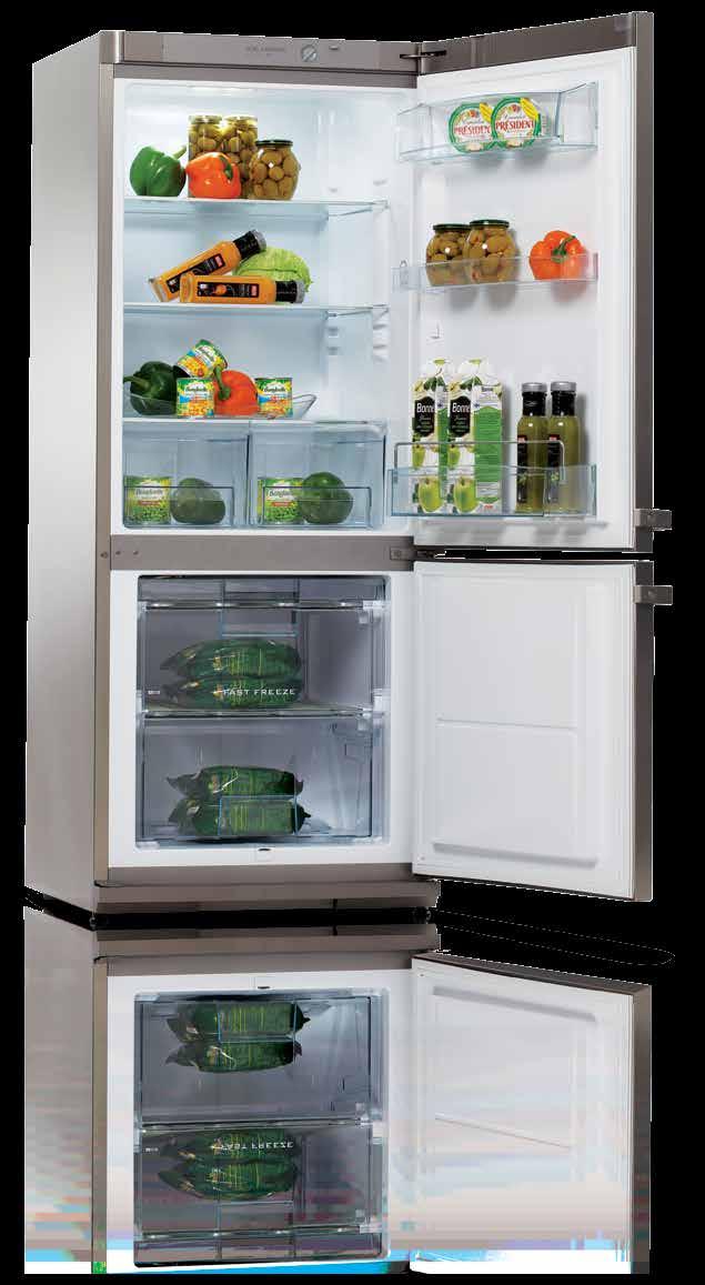 zöldségeknek és gyümölcsöknek Rekesz fedéllel 2 állítható univerzális ajtótálca Mély tálca, a palackok biztonságos tárolására Antibakteriális védelmi rendszer világítás 2állítható biztonsági üveg0olc