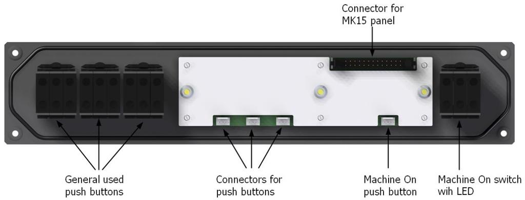 ETHERCAT SLAVES 11 MK15OP / 15" gépi kezelőpanel kiegészítő billentyűzete Kiegészítő panel az MK15 gépi billentyűzethez a nyomógombok
