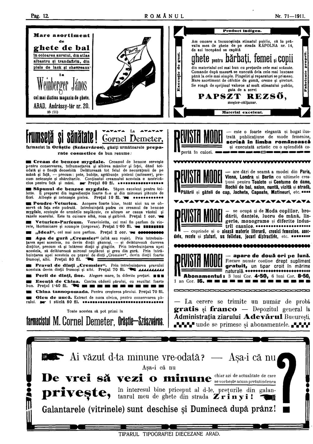 Pag. 12 R O M Â N U L Nr. 71 1911.