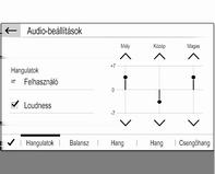 18 Alap működtetés Hangzás beállítások Nyomja meg a SET gombot, válassza a Audio-beállítások és utána a Hangulatok fület.