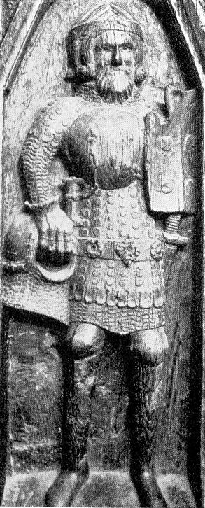 (1374 körül) (Albert von Limburg síremléke, Németország, Baden-Württemberg, Comburg Kolostor) Erre az egyik legjobb példa a prágai Hradzsin-ban álló Szent György szobor.