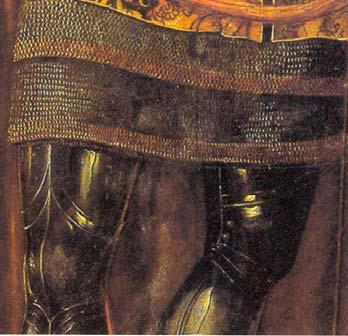 ) A jobb oldali képen világosan elkülönül a sodronying és a szoknya végződése. (1470-80 között) (Részlet Leon Picardo?