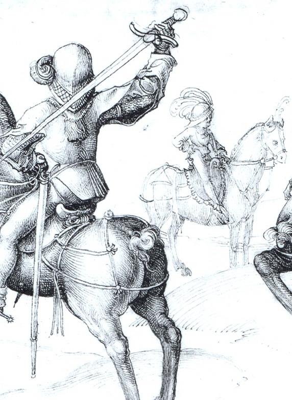 (1489) (részlet Albrect Dürer Viaskodó lovasok című acélmetszetéről, Nagy-Britannia, London, British Museum, L. sz.