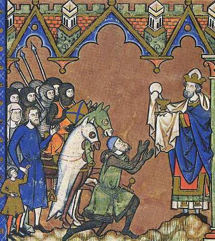 : Ms M. 638 fol. 4) 46. ábra. Sötét színű sodrony ábrázolása. (részlet Izrael veresége Ajnál.
