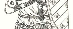 A legelső fém alkarvédő ábrázolás Don Alvéro de Cabrera síremlékén látható 1314-ből. 117.